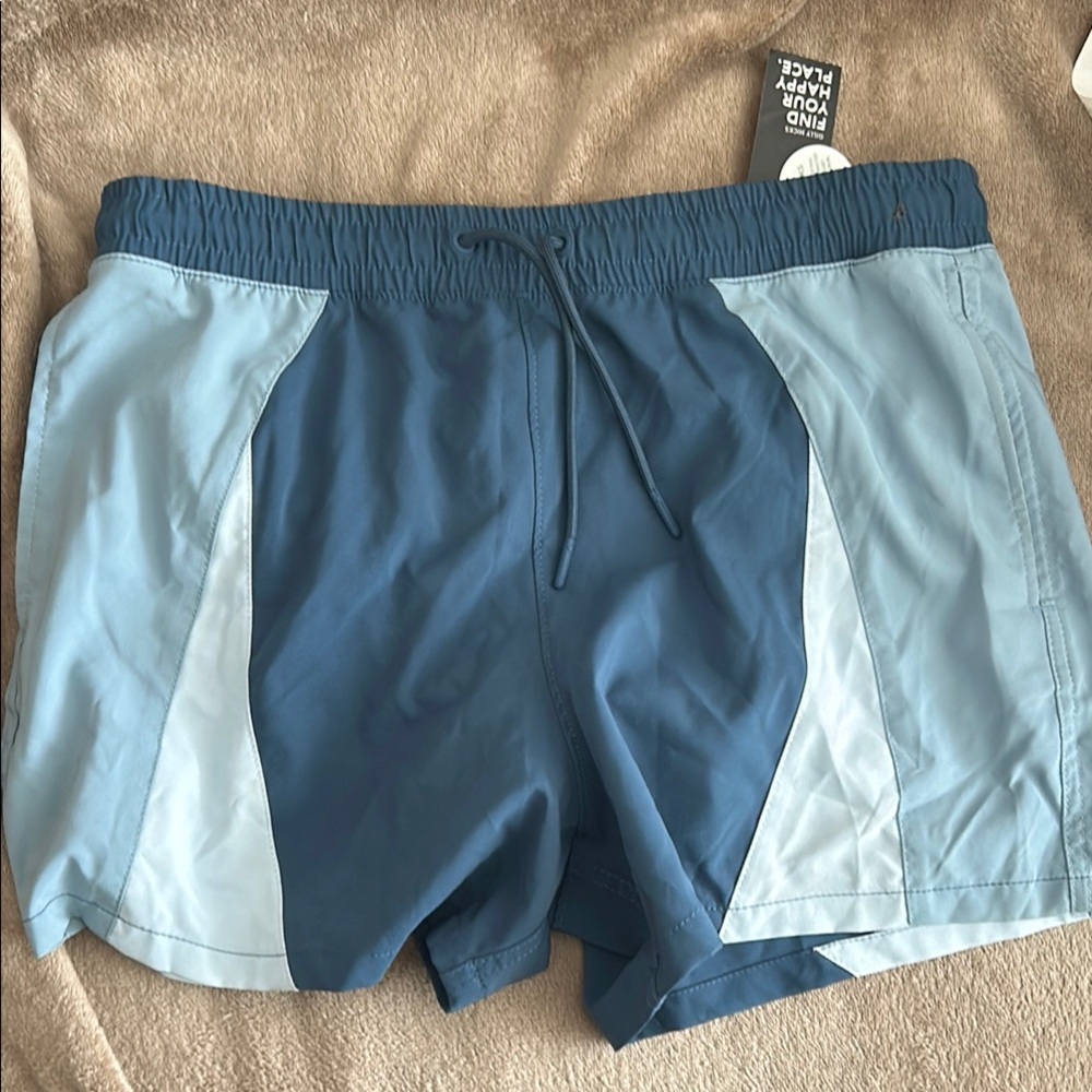 GILLY HICKS Blue and Light Blue Athletic swimming Shorts Size s